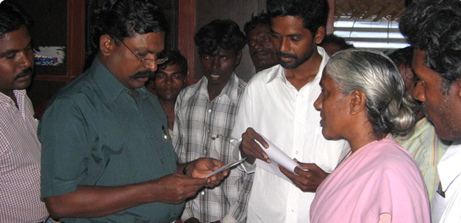 Meet VCK leader Thirumavalavan requesting his support for Puthirai Vannar Welfare Board