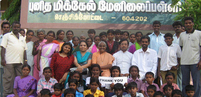 Thurumbar Children given education help through Sadhaana PC Trust at Ginjee in 2009